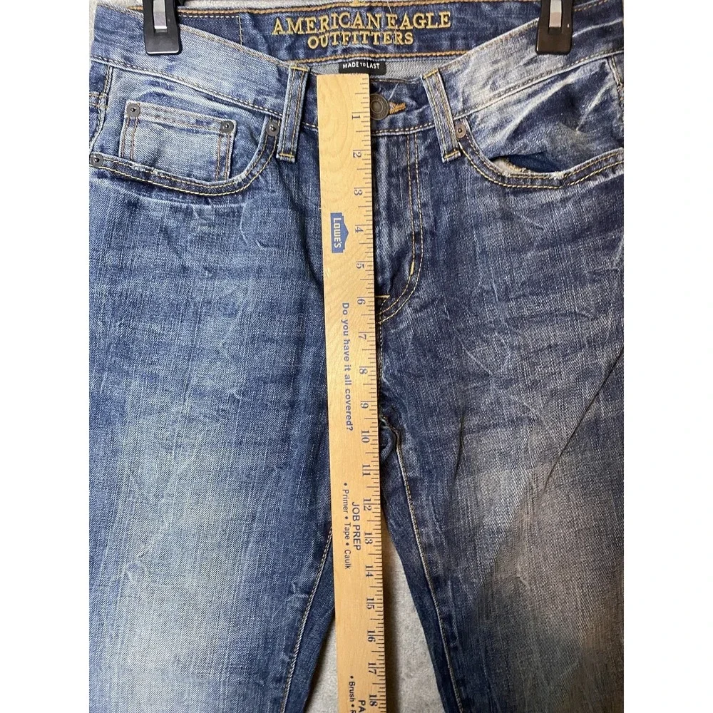 American Eagle Mens 28x32 Slim Straight Blue Denim Jeans